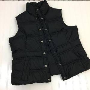 Lands' End Down Filled Black Puffer Vest